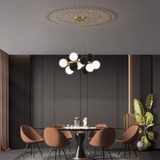 Lustra 9031-16 BK – cu 8 socluri G9, design modern negru 💫