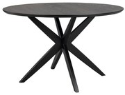 Masă de dining rotundă cu blat cu aspect de lemn de stejar 120x120 cm Calverton - Rowico