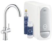 Baterie chiuveta bucatarie Grohe Blue Home crom pipa tip C si Starter Kit