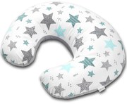 Perna pentru alaptare multifunctionala 3 in 1 Kidizi Celia All Mint Stars, poate fi utilizat ca si suport tummy time si fotoliu bebe