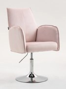 HR280N Scaun Roz din Catifea cu Bază Cromata