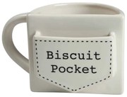 Cana cu buzunar pentru biscuit, 420 ml, Alb cu mesaj