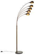 Lampa de podea de design bronz închis cu auriu cu 5 lumini - Sixties Marmo