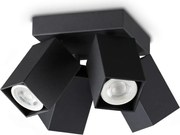 Plafoniera DYNAMITE PL4 SQUARE NERO