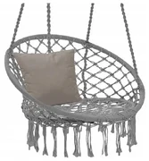 Scaun suspendat de grădină BOHO, 80 x 60 x 120 cm, gri