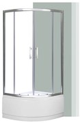 Cabină de duș curbată Spirit Deep 90x90 cm cu cădiță adâncă