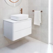 Dulap baza suspendat Rune Laguz 2 sertare 60 cm alb lucios