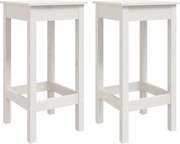 vidaXL Scaune de bar, 2 buc., alb, 40x40x78 cm, lemn masiv de pin