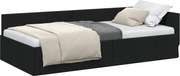 vidaXL Cadru de pat colțar cu headboard Negru 80 cm x 200 cm țesătură