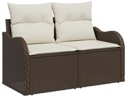 vidaXL Set de canapele pentru grădină 9 pcs Maro 100 x 55 x 73 cm