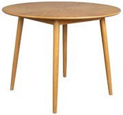 Masă de dining rotundă cu blat cu aspect de lemn de stejar ø 100 cm Fabio – White Label