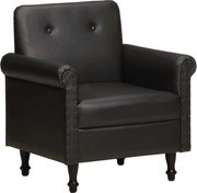 vidaXL Fotoliu, negru, piele naturală