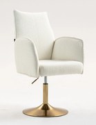 HR280N Scaun Crem Boucle cu Bază Aurie