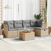 vidaXL Set canapele de grădină cu perne, 6 piese, bej, poliratan