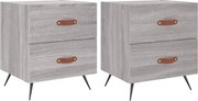 vidaXL Noptiere, 2 buc., gri sonoma, 40x35x47,5 cm, lemn compozit