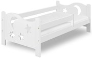 Pat pentru copii MOON 80 x 160 cm, alb Saltele: Fara saltea, Somiera pat: Cu lamele curbate