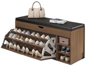 Dulap pentru pantofi cu bancă &ndash; Design modern și elegant, 100x34x50 cm, culoare maro, ideal pentru organizare și confort