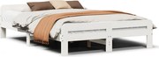 vidaXL Cadru de pat fără saltea, alb, 140x200 cm, lemn masiv pin