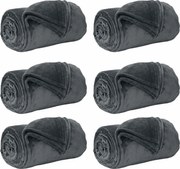 vidaXL Pături de aruncat 6 pcs Gri închis 240 x 270 cm Molton