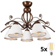 Lustră LED aplicată Brilagi ANTICO 5xE27/60W/230V patină bronz