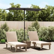 vidaXL Umbrelă de soare exterior, stâlp aluminiu, antracit, 180x110 cm