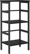 vidaXL Raft pentru cărți Stejar Negru 40 x 29,5 x 81 cm Lemn compozit