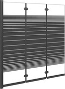 vidaXL Cabină de duș pliabilă, 3 panouri, negru, 130x130 cm, ESG