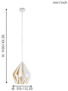 Eglo 49932 - Lampa suspendata CARLTON 1 1xE27/60W/230V