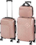 TraveLux Pro XVIII set valiză rulantă aur roz