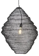 Lampă suspendată orientală neagră 60cm - Nidum