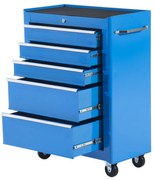 HOMCOM, carucior scule cu sertare, 61.5x33x82.5cm, albastru | Aosom Ro