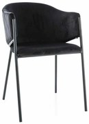 Scaun de bucătărie Serilda Velvet, negru