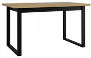 Masă sufragerie extensibilă Elarna 80 x 140 180 III (Stejar artisan + Negru) (pentru 4-8 persoane). 1105372