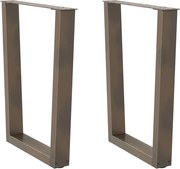 vidaXL Picioare de masă în formă de V, 2 buc., oțel natural, 70x(72-73,3) cm