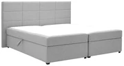 Pat matrimonial Boxspring 180 cm Revenant (gri deschis) (cu somieră și saltea) (cu sp. depozitare). 1098563