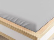 Cearsaf cu elastic din microfibra gri deschis 160 x 200 cm