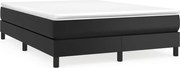 vidaXL Pat box spring cu saltea, negru, 140x200 cm, piele ecologică