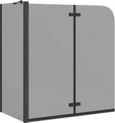 vidaXL Încărcare duș Negru 120 x 68 x 130 cm Sticlă ESG și aluminiu