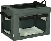 PawHut Geantă de Transport Moale pentru Câini Mini și Pisici, Cușcă de Călătorie cu Pernă Detașabilă, Geantă de Transport și Uși Din Plasă Respirabilă, 60x42x42 cm, Gri | Aosom Romania