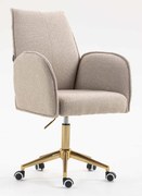 HR280K Scaun Latte Boucle cu Bază Aurie