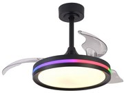 Lustra LED RGB CCT cu ventilator si telecomanda NORTH negru MA-8730