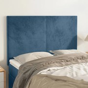 vidaXL Tăblii de pat, 4 buc, albastru închis, 72x5x78/88 cm, catifea