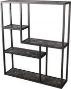 Raft de perete design industrial Slim Line 90cm, negru