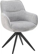 Scaun rotativ TURIN, gri deschis/negru, stofa clasica/metal, 65x62x86
