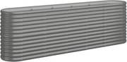 vidaXL Strat înălțat grădină gri 224x40x68cm oțel galvanizat