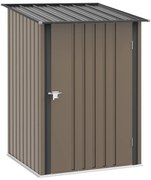 Outsunny Magazie de Grădină din Oțel și Ușă 100x103x160cm Maro | Aosom Romania