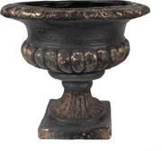 Jardinieră rotundă, negru, stil baroc, Ø52x47 cm
