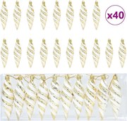 vidaXL Bola în formă de spirală de Crăciun 40 pcs Auriu Plastic