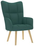 vidaXL Scaun de relaxare, verde închis, material textil
