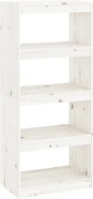 vidaXL Bibliotecă/Separator cameră alb 60x30x135,5 cm lemn masiv pin